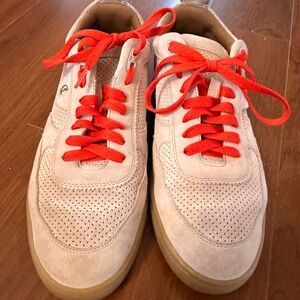 Christian Louboutin Dusty Pink Sneakers with Red Laces